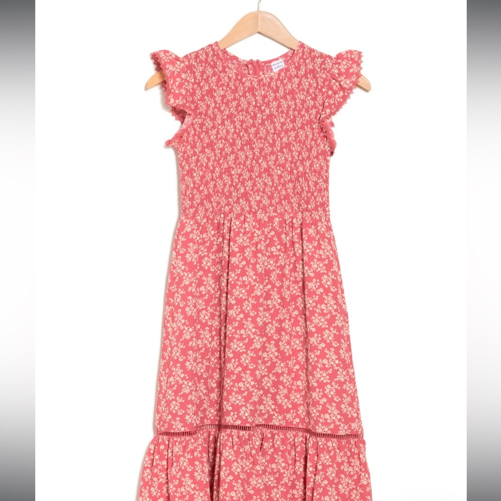 NWT Smocked Flutter Sleeve Midi Dress